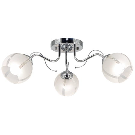 Plafon chromowany szklany 3-punktowy 58cm 8961/3 z serii RUBY - Lampy Elem